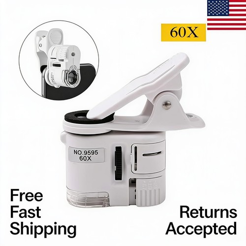 Clip microscope 60x led - microscope,